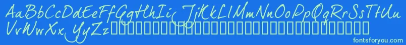 Dj5ctrial Font – Green Fonts on Blue Background