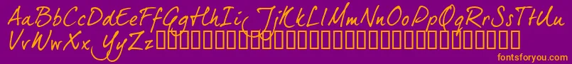 Dj5ctrial Font – Orange Fonts on Purple Background