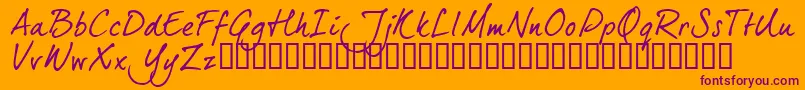 Dj5ctrial Font – Purple Fonts on Orange Background