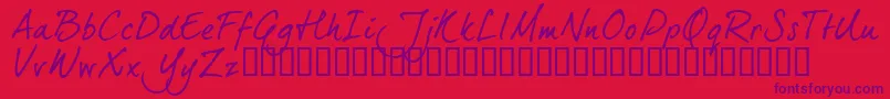 Dj5ctrial Font – Purple Fonts on Red Background