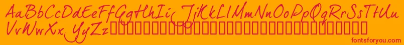 Dj5ctrial Font – Red Fonts on Orange Background