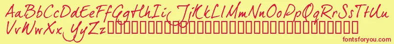 Dj5ctrial Font – Red Fonts on Yellow Background