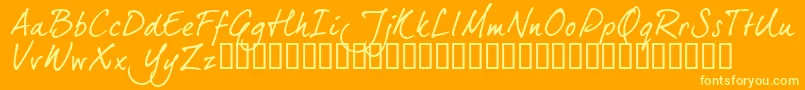 Dj5ctrial Font – Yellow Fonts on Orange Background