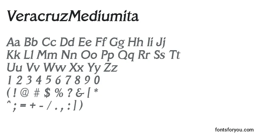 Fuente VeracruzMediumita - alfabeto, números, caracteres especiales