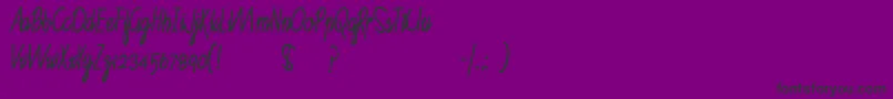 RuthScript-Schriftart – Schwarze Schriften auf violettem Hintergrund