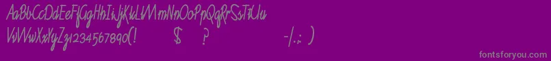 RuthScript Font – Gray Fonts on Purple Background