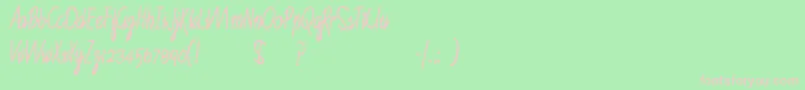 RuthScript Font – Pink Fonts on Green Background