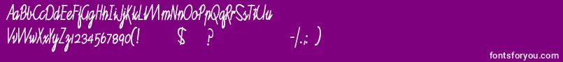 RuthScript Font – White Fonts on Purple Background