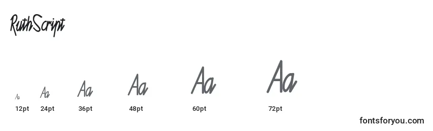 RuthScript Font Sizes