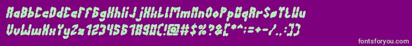 AntiqueRetroBoldItalic Font – Green Fonts on Purple Background