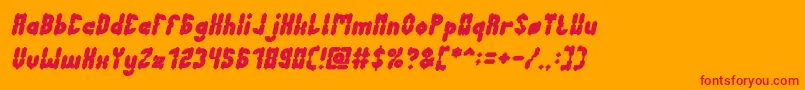 AntiqueRetroBoldItalic Font – Red Fonts on Orange Background