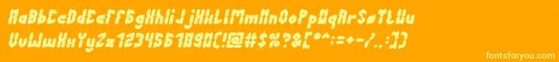 AntiqueRetroBoldItalic Font – Yellow Fonts on Orange Background