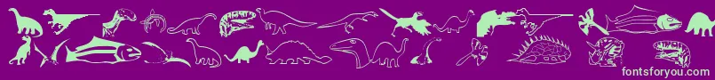 Dinosotype Font – Green Fonts on Purple Background