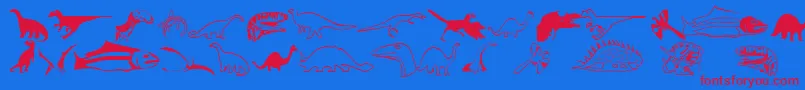 Dinosotype Font – Red Fonts on Blue Background