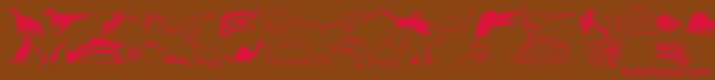 Czcionka Dinosotype – czerwone czcionki na brązowym tle