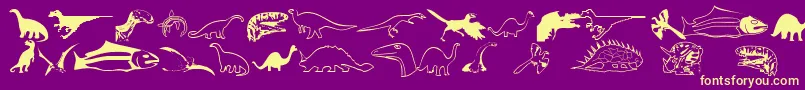 Dinosotype Font – Yellow Fonts on Purple Background