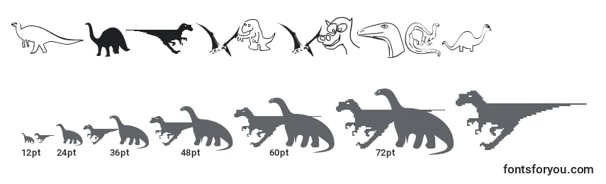Größen der Schriftart Dinosotype