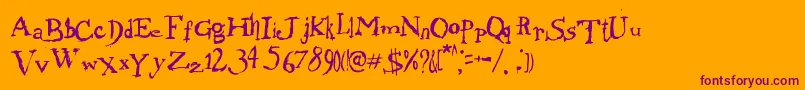 MorphineJack-fontti – violetit fontit oranssilla taustalla
