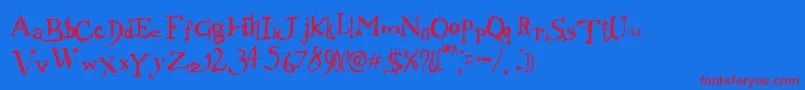 MorphineJack Font – Red Fonts on Blue Background