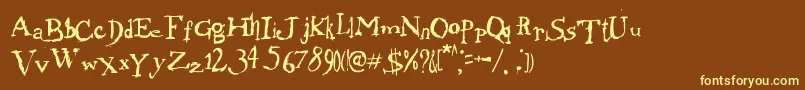 MorphineJack-fontti – keltaiset fontit ruskealla taustalla