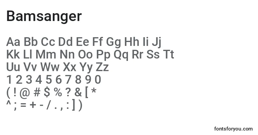 Czcionka Bamsanger – alfabet, cyfry, specjalne znaki