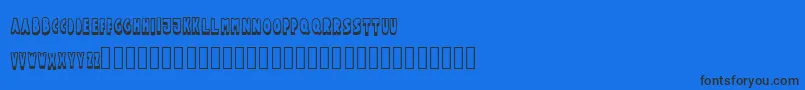 フォントFuntlecaps – 黒い文字の青い背景
