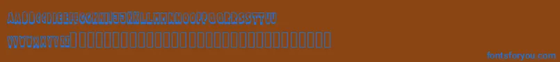 Czcionka Funtlecaps – niebieskie czcionki na brązowym tle