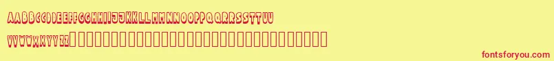 Funtlecaps Font – Red Fonts on Yellow Background