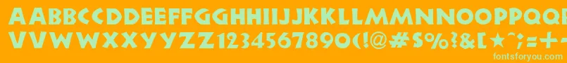 N691DecoRegular Font – Green Fonts on Orange Background