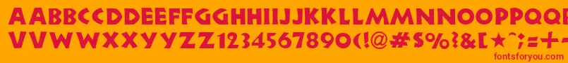 Шрифт N691DecoRegular – красные шрифты на оранжевом фоне