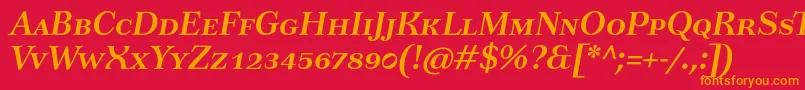 TusarscBolditalic Font – Orange Fonts on Red Background