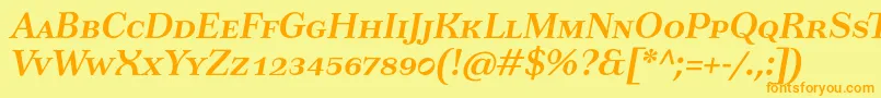 TusarscBolditalic Font – Orange Fonts on Yellow Background