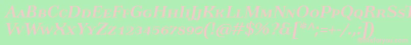 TusarscBolditalic Font – Pink Fonts on Green Background