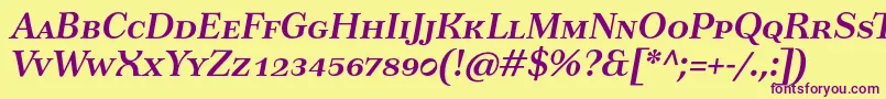 TusarscBolditalic Font – Purple Fonts on Yellow Background