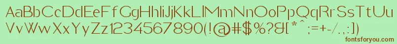 ImeldaLight Font – Brown Fonts on Green Background