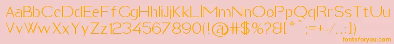 ImeldaLight-Schriftart – Orangefarbene Schriften auf rosa Hintergrund