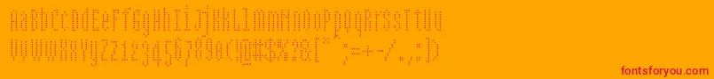 Bpdotscondenseddiamond Font – Red Fonts on Orange Background