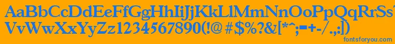GascogneDemibold Font – Blue Fonts on Orange Background