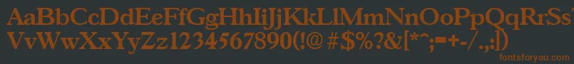 GascogneDemibold-Schriftart – Braune Schriften auf schwarzem Hintergrund