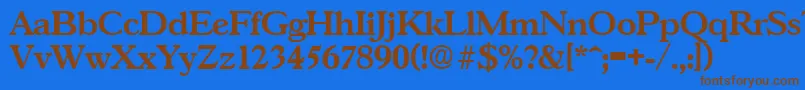 GascogneDemibold Font – Brown Fonts on Blue Background