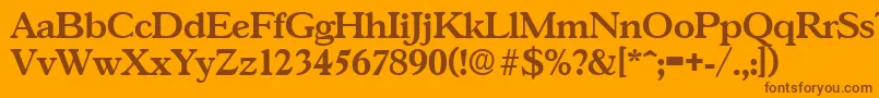 GascogneDemibold Font – Brown Fonts on Orange Background