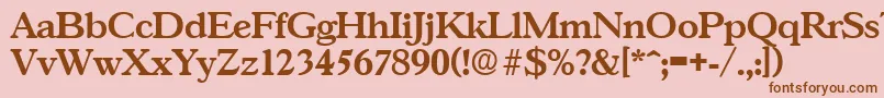 GascogneDemibold-Schriftart – Braune Schriften auf rosa Hintergrund