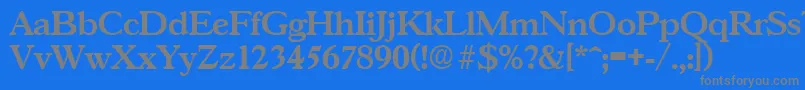 GascogneDemibold-Schriftart – Graue Schriften auf blauem Hintergrund