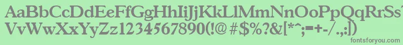 フォントGascogneDemibold – 緑の背景に灰色の文字