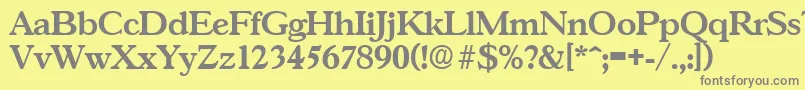 Weitere Informationen zur GascogneDemibold-Schriftart GascogneDemibold-Schriftart – Graue Schriften auf gelbem Hintergrund