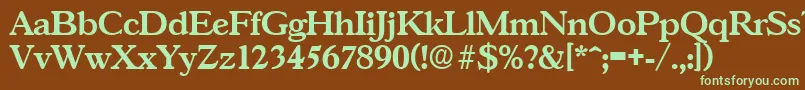 GascogneDemibold Font – Green Fonts on Brown Background