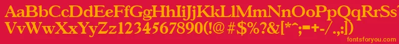 GascogneDemibold Font – Orange Fonts on Red Background