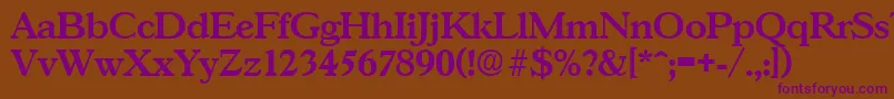 GascogneDemibold Font – Purple Fonts on Brown Background