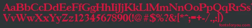 GascogneDemibold Font – Red Fonts on Black Background
