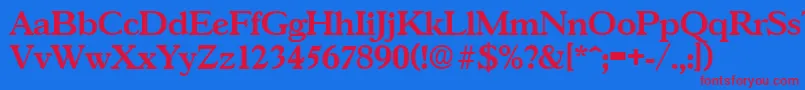 GascogneDemibold Font – Red Fonts on Blue Background